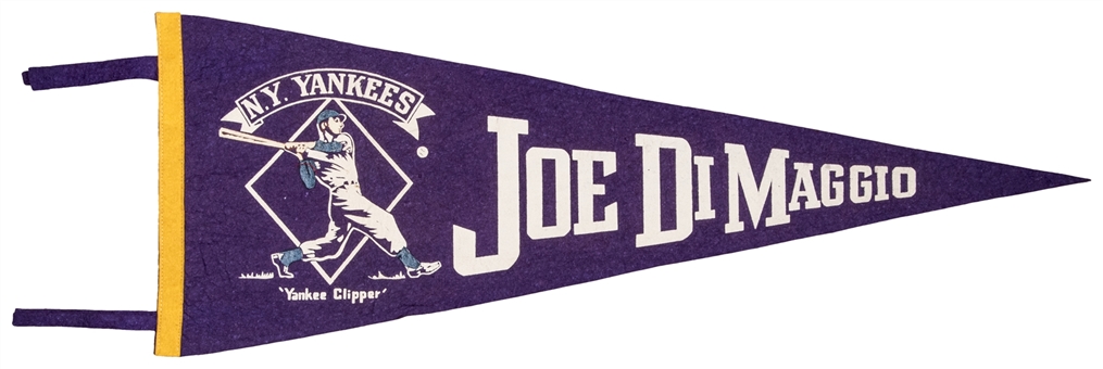 1940s Joe DiMaggio "Yankee Clippper" Purple Felt Pennant